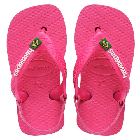 Ojotas Havaianas Baby Brasil Logo Rosado