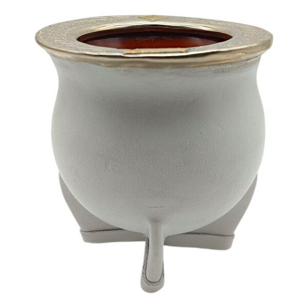 Mate Camionero con apliques en bronce - ALPACA 22 blancouniforme