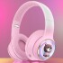 Auriculares Vincha Bluetooth Inalambricos Luces Microfono Variante Diseño Oso Rosa