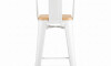 Taburete Con Respaldo Madera - Tolix Blanco