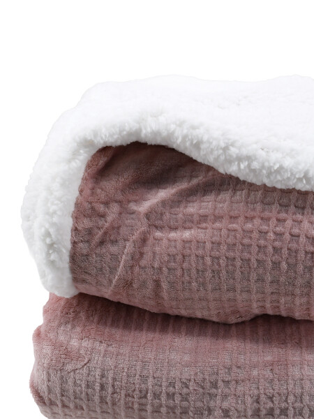 MANTA SHERPA LISA 1 PLAZA ROSADO