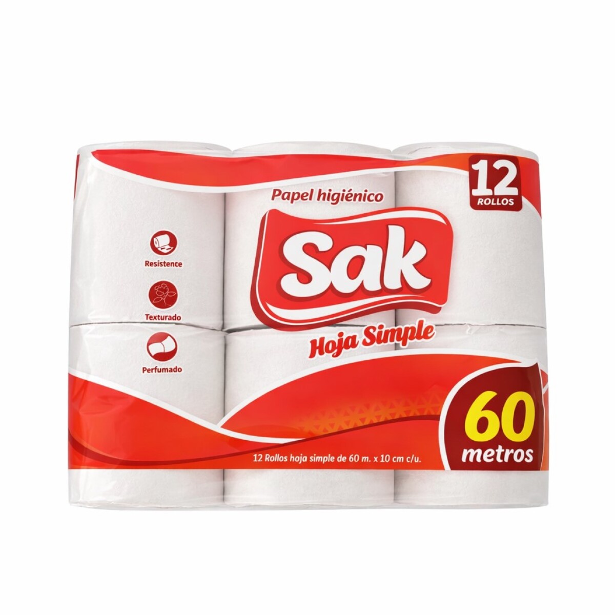 Pack X12 Papel Higiénico Sak 60 Metros 