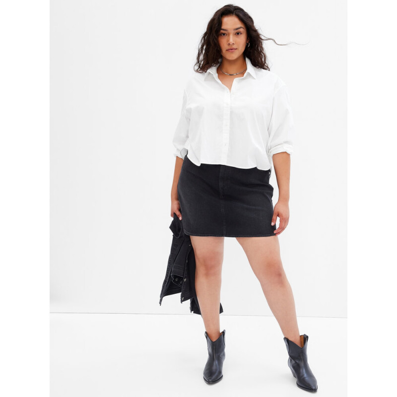 LS CROPPED SHIRT OPTIC WHITE