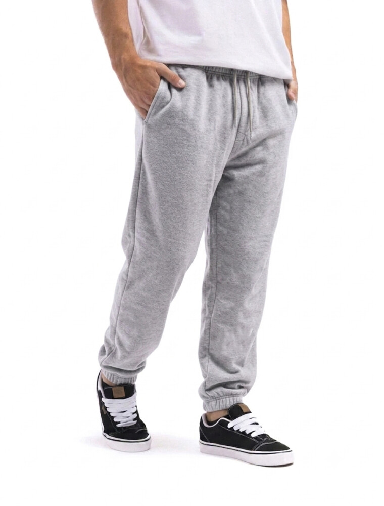 Pantalón Jogging con Puño Forum Gris Claro Melange