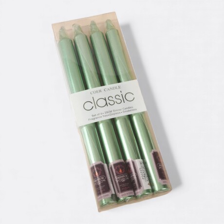 Pack de velas metalizadas lisas 4 unidades Verde