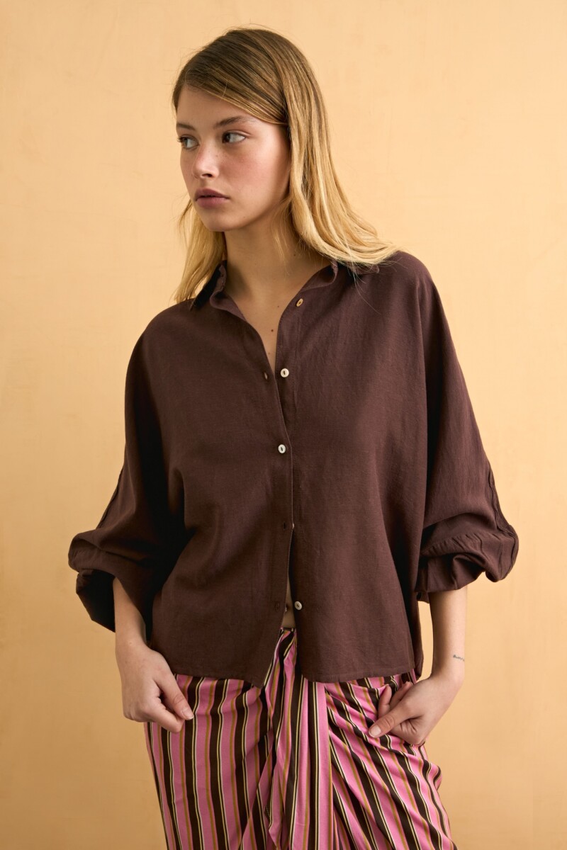 Camisa wavy alma lavada marrón