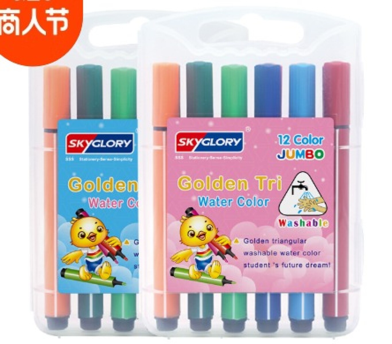 MARCADORES JUMBO TRIANGULARES 12 UNIDADES 