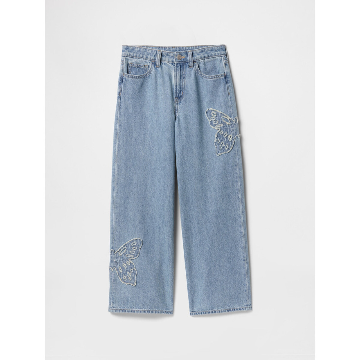 V-HR WIDE LEG LT WASH BUTTERFLY - LIGHT WASH 