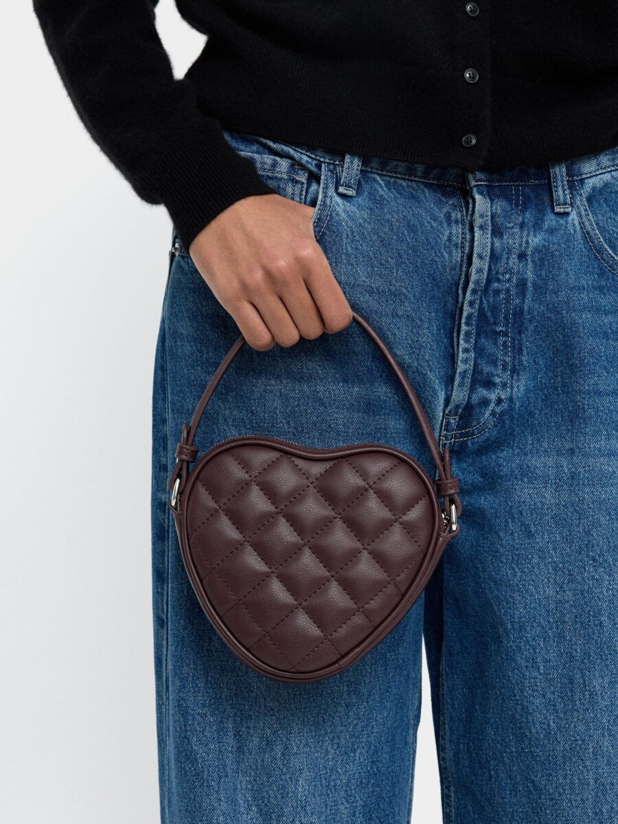 Mini Bolso De Mano Corazón burdeos