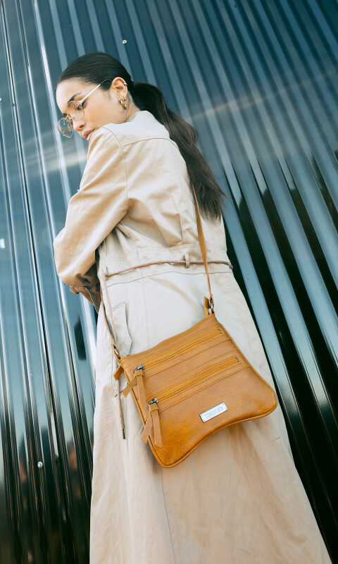 BANDOLERITA MORRAL ROSA MOSTAZA