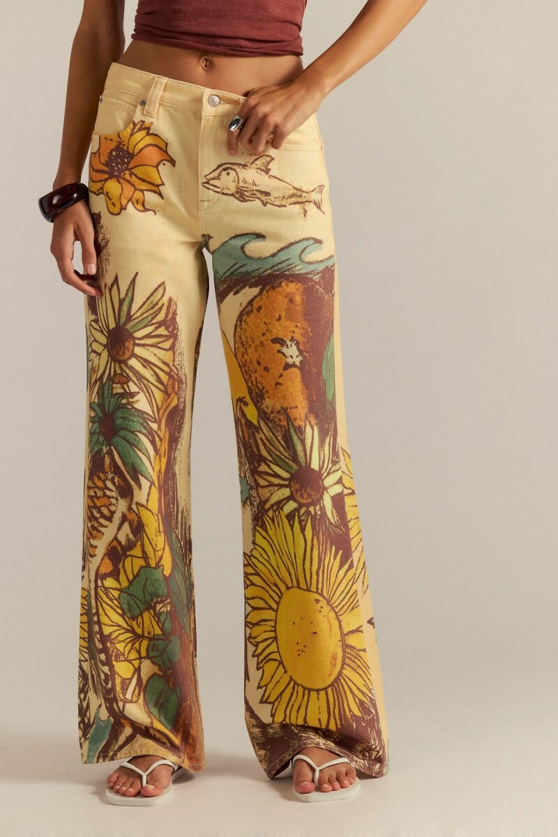 PANTALON RECTO ESTAMPADO 
