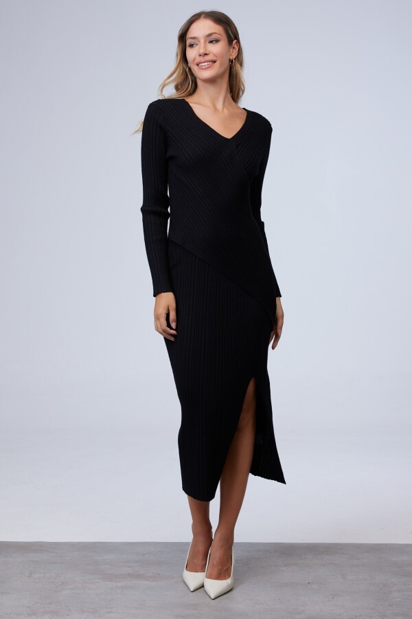 Vestido Rib Cruzado NEGRO