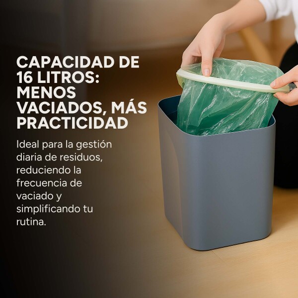 Papelera Cesto Basura Automatica 16l Basurero Sensor Color Variante Gris