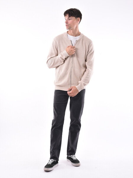 CAMPERA TEJIDA ANDROS BEIGE MELANGE
