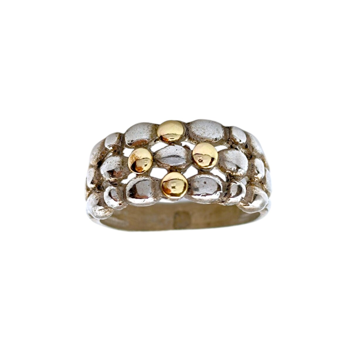 Anillo Bubble-Plata y Oro-Sin Piedra-AN5573 - sinpiedra 