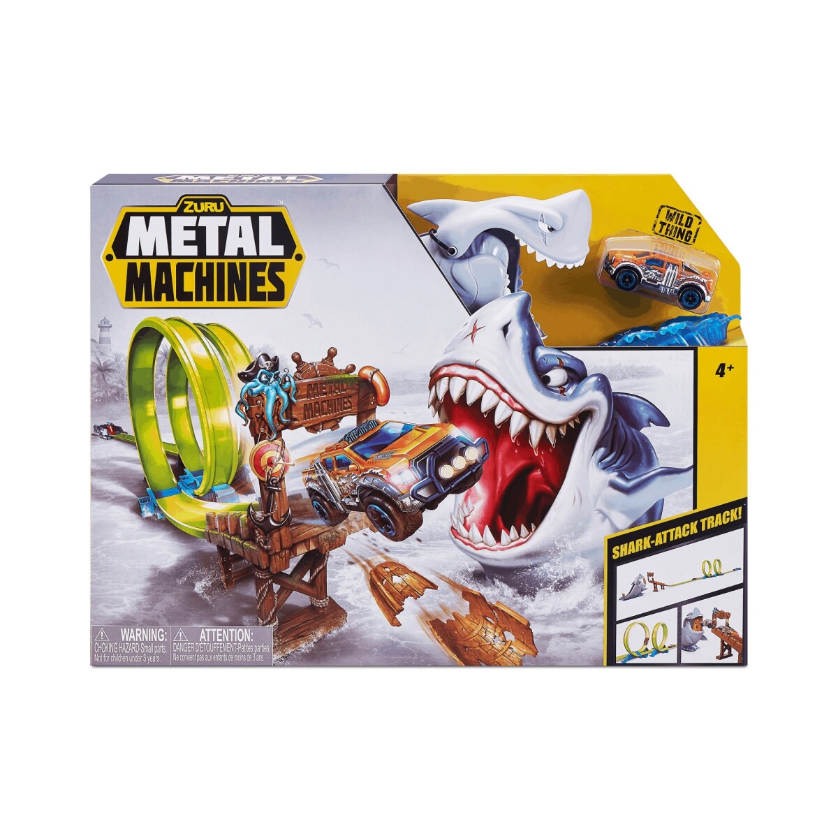Pista Lanzador Shark Attack con Vehículo Metal Machines - 001 