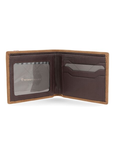 Billetera Cuero Nobuk con Elástico Brandy