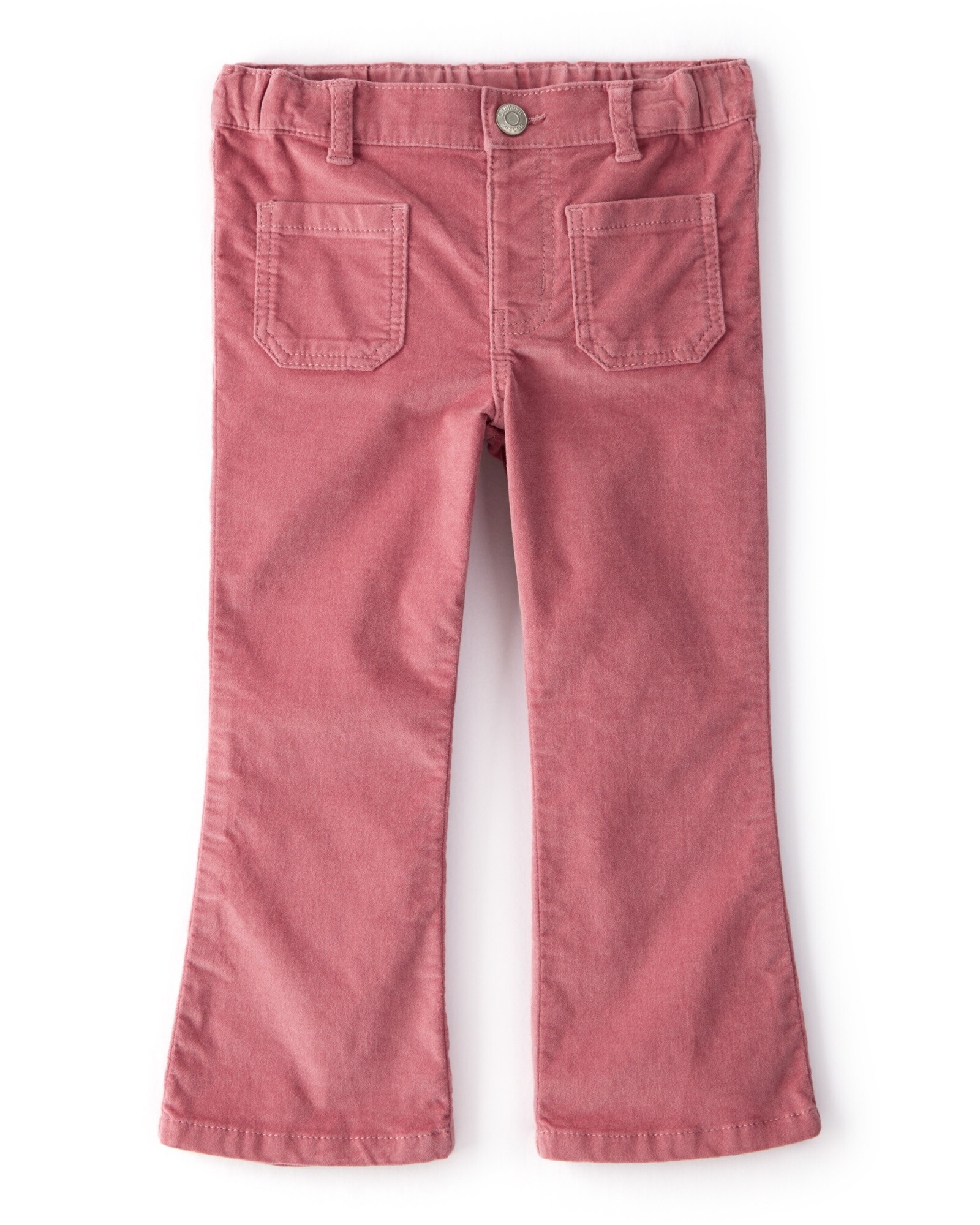 Pantalón acampanado, aterciopelado, rosado Sin color