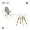Juego de comedor Con Mesa Circular de 80cm + 2 Sillas Eames Gris