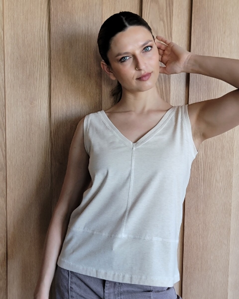 Musculosa Aloe - Beige Melange 
