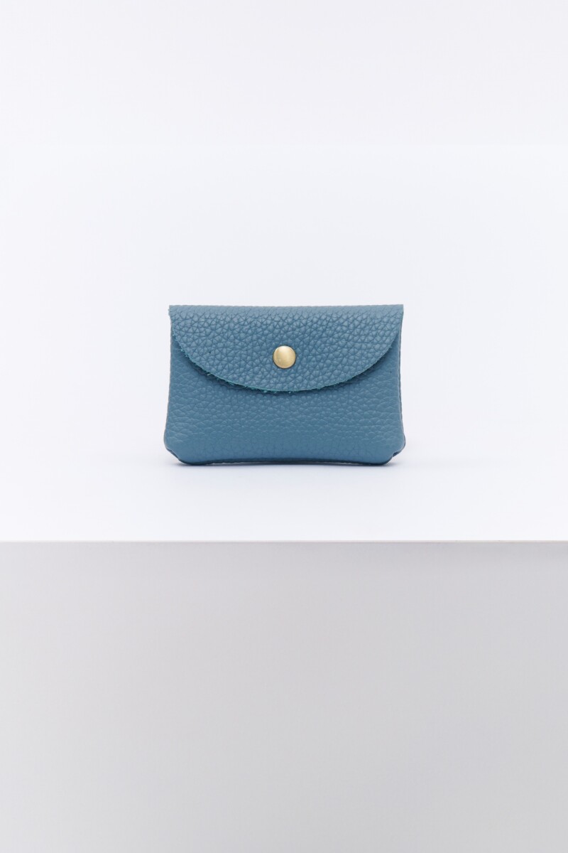 MONEDERO CUERO CELESTE