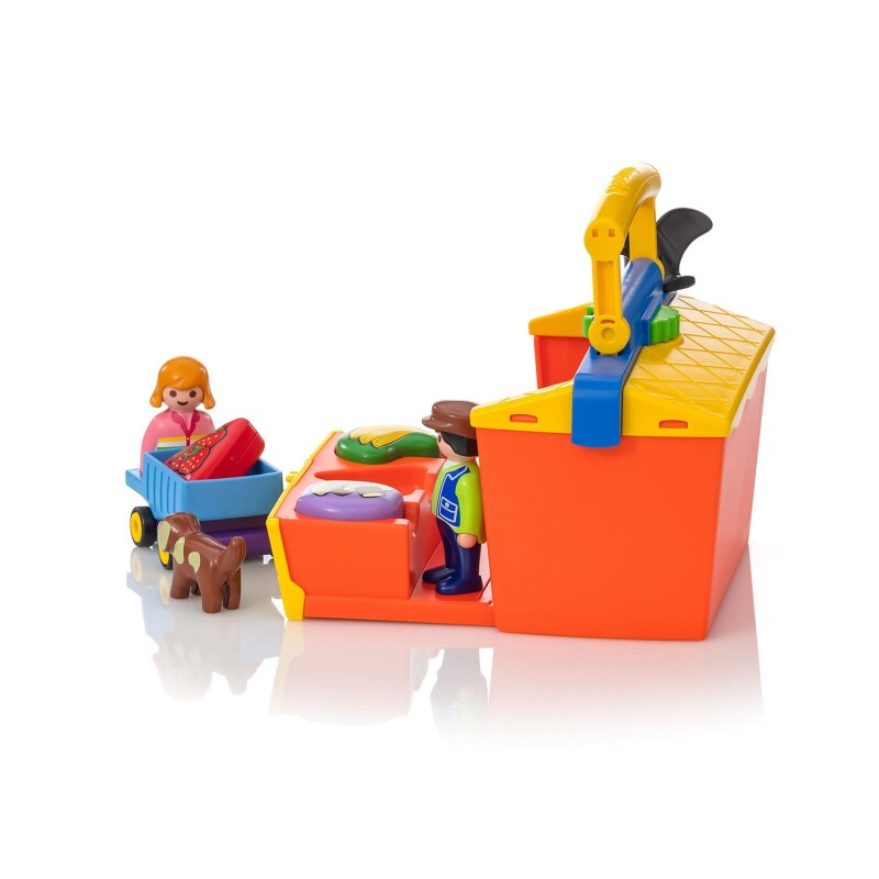 Set Playmobil Juguete 1.2.3 mercado en maletín con accesorios para jugar Set Playmobil Juguete 1.2.3 mercado en maletín con accesorios para jugar