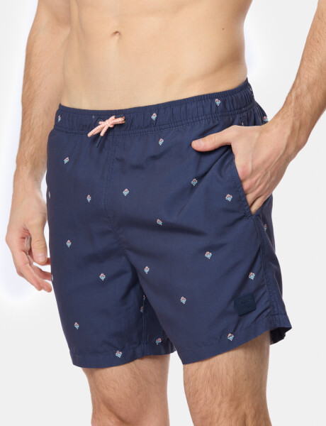 SHORT DE BAÑO ESTAMPADO Azul