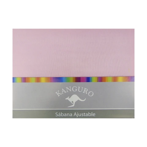 Sábana Ajustable 2 plazas Bukara Kanguro 100% Microfibra ROSA