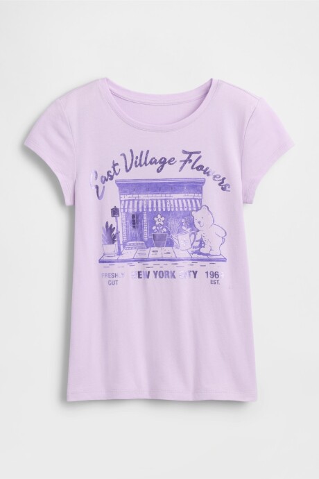 Remera Gráfico Manga Corta Niña Pale Lilac