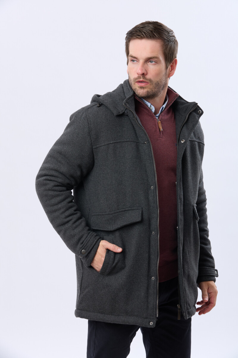 SACO DE PAÑO CON CAPUCHA - Gris 