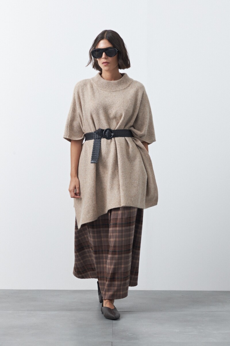 PONCHO DORIEL Beige Melange