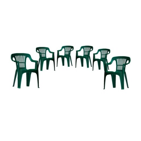 Pack De 6 Sillas De Plastico P/ Jardin Patio Apilables Ltc Color Verde Pack De 6 Sillas De Plastico P/ Jardin Patio Apilables Ltc Color Verde