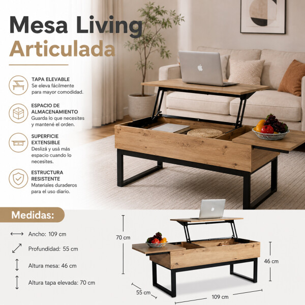 Mesa De Living Articulada Lanbo Fg2164 MESA LIVING ARTICULADA LANBO FG2164