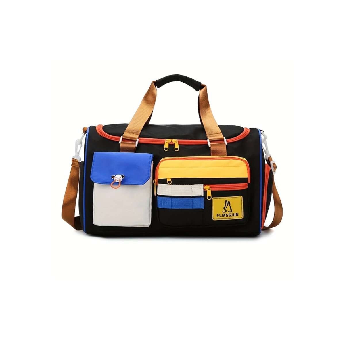 Bolso de viaje con bolsillos - Negro 