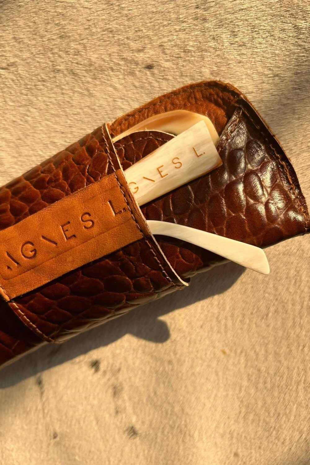 Estuche Lentes Crocco Caramel