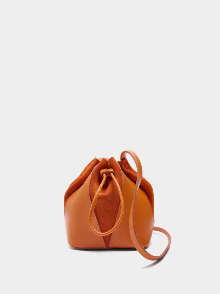 Bolso Bombonera De Piel S naranja