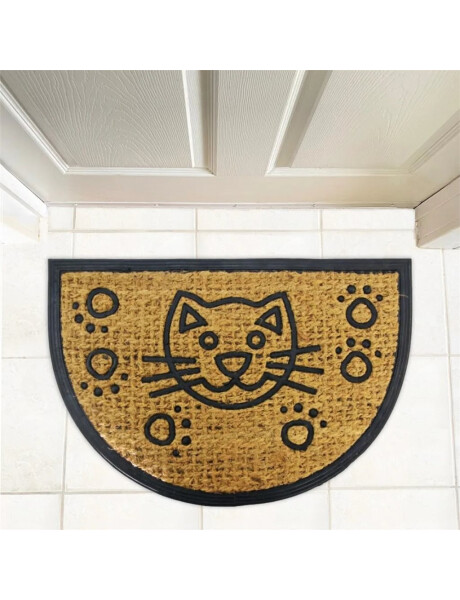 FELPUDO COCO/GOMA SEMICIRCULO 40x60CM H.1CM GATO FELPUDO COCO/GOMA SEMICIRCULO 40x60CM H.1CM GATO