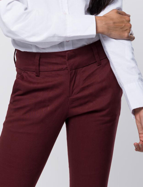 PANTALÓN DE GABARDINA SKINNY BORDEAU