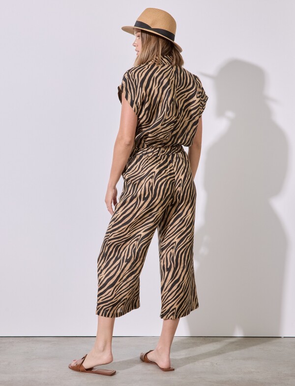 Pantalon Lino Wild NEGRO/BEIGE