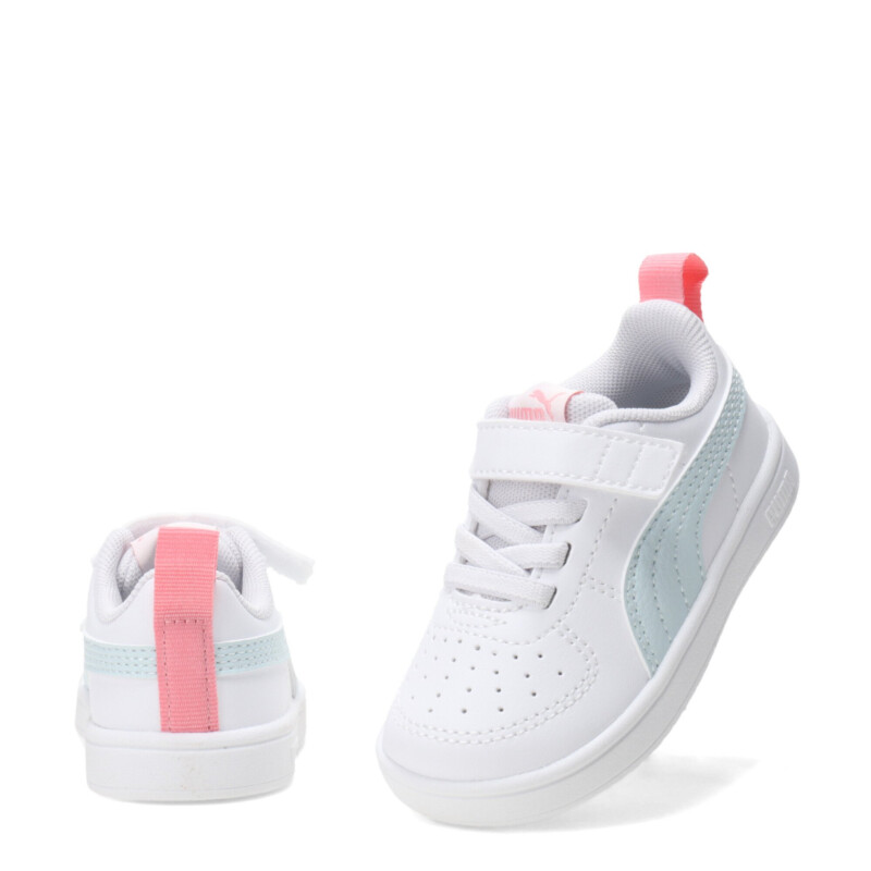 Championes Infantiles Puma Rickie Blanco - Celeste - Rosado