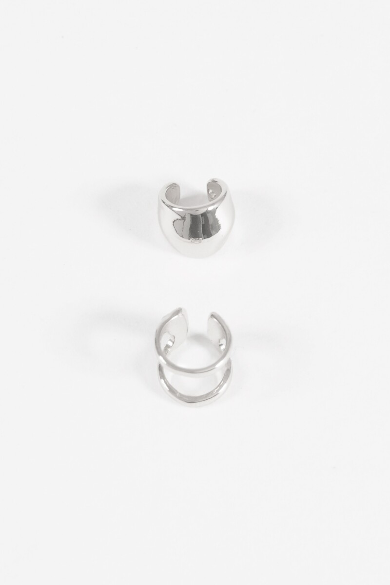 Set earcuff irregulares plateado