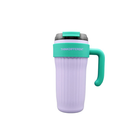 Vaso térmico con agarre y sorbito bi color Lila