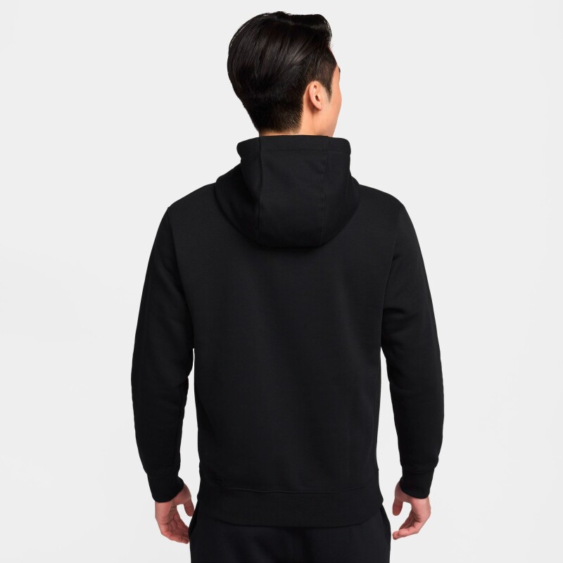 Abrigo Sportswear Club Hoodie Pullover de Hombre Negro