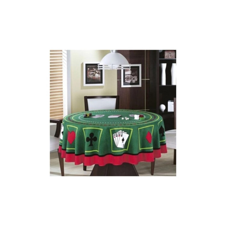 MANTEL REDONDO CASINO POKER 160CM Verde