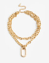 Collares Cortos Metal Collar Corto Layer Cadena - Dorado Oro Amarillo