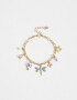 Pulseras Flexibles Azul Pulsera Flexible Multi Dije - Dorado