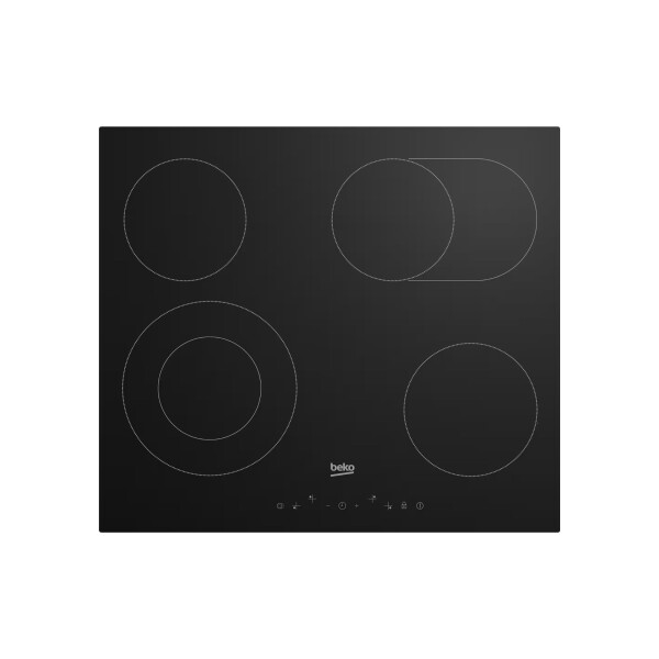 Anafe vitrocerámico 60cm 4 zonas Beko HIC 64403 T Negro