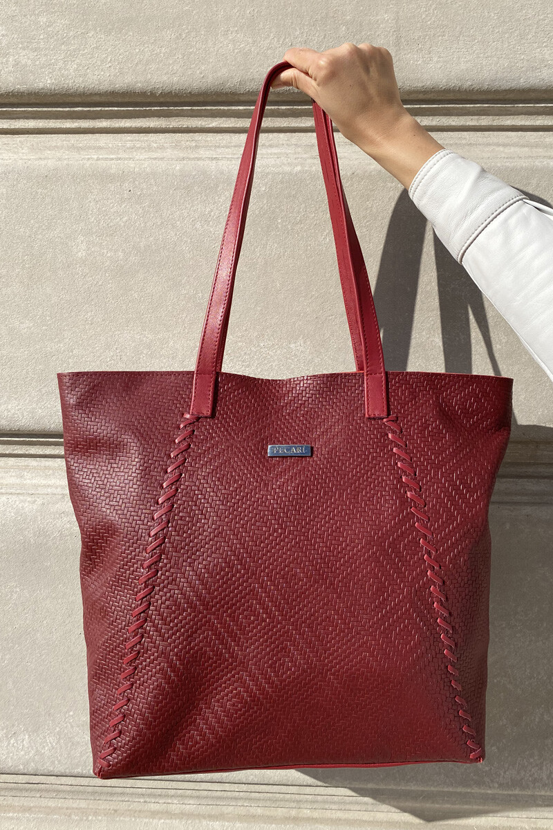 Bolso Sur Bordeaux Esterillado