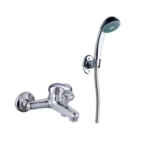 GRIFERIA DUCHA EXTERIOR CON TELEFONO Y FLEX ZINC TOLEDO CROMO