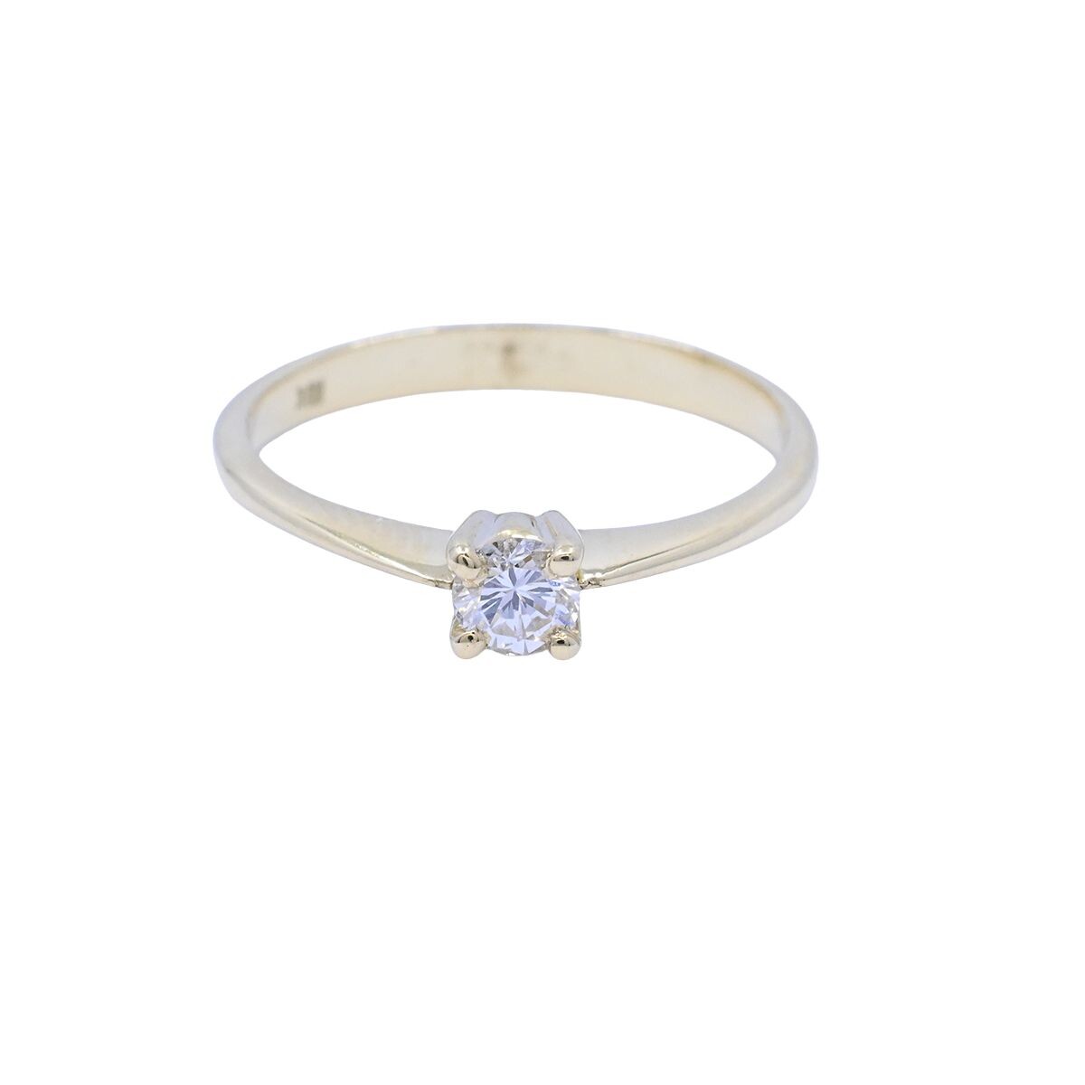 Anillo solitario oro 18k y brillante engarce 4 puntas. 